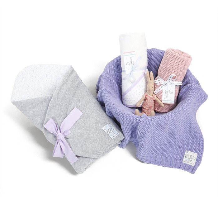 ColorStories Rożek niemowlęcy Lavender Dots 71x71cm