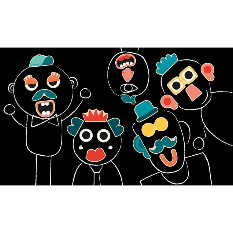 Janod,  Magnesy 24 szt Portrety