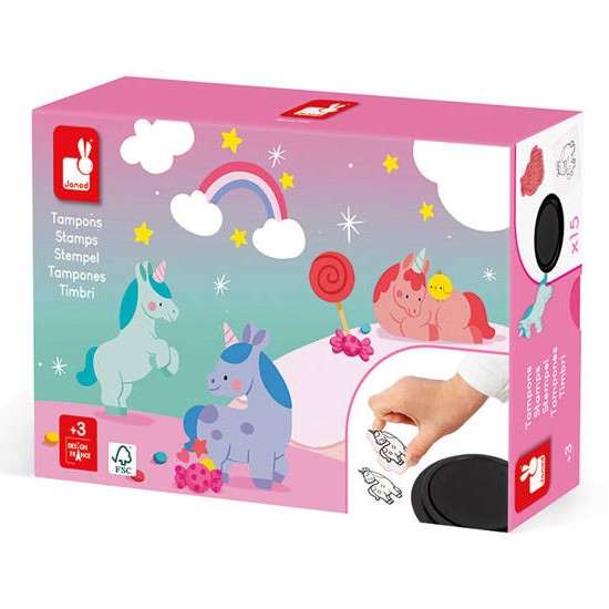 Janod Zestaw stempelki Jednorożec 18m+
