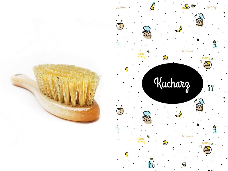 Lullalove Szczotka i Myjka Muślinowa Naturalne Włosie 0+