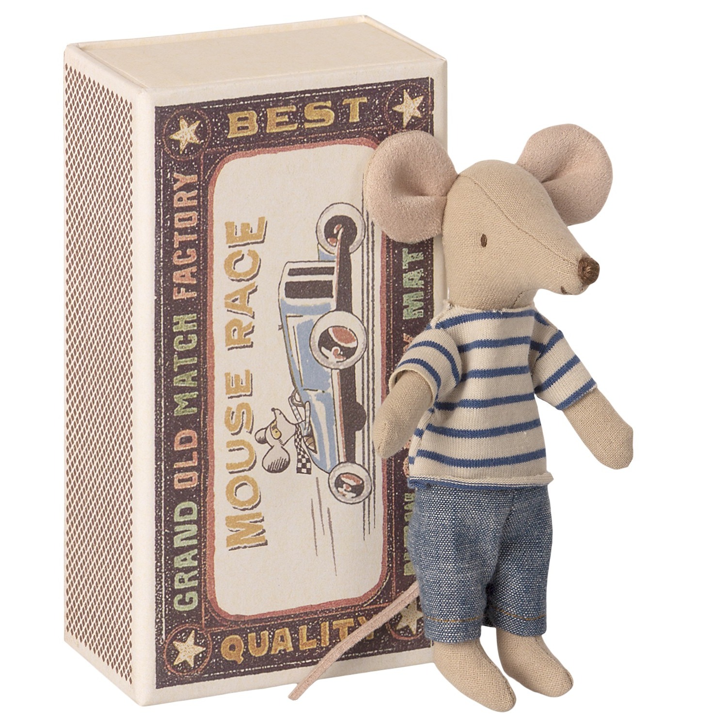 Maileg Myszka Brat w zapałczanej skrzynce 1+