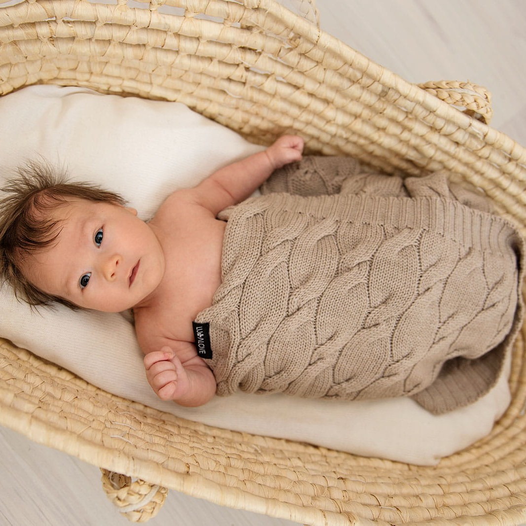 Lullalove Kocyk z wełny merino kokos 80x100 cm