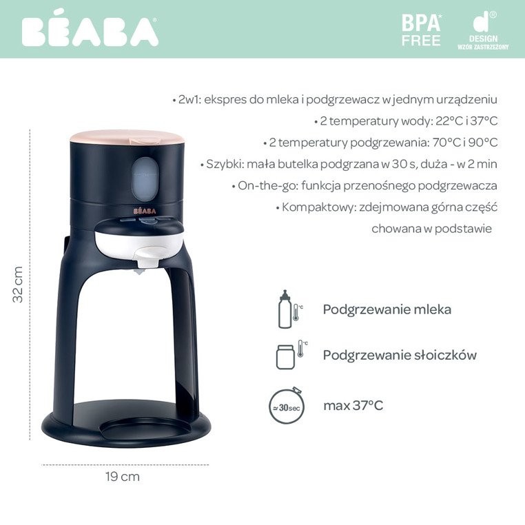 Beaba, NOWY Bib'expresso® Ekspres do mleka 2w1 Night blue