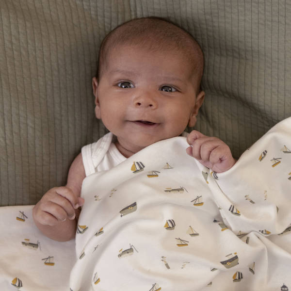 Little Dutch Ręcznik Sailors Bay White 75x75cm 0+ | Fabryka Wafelków