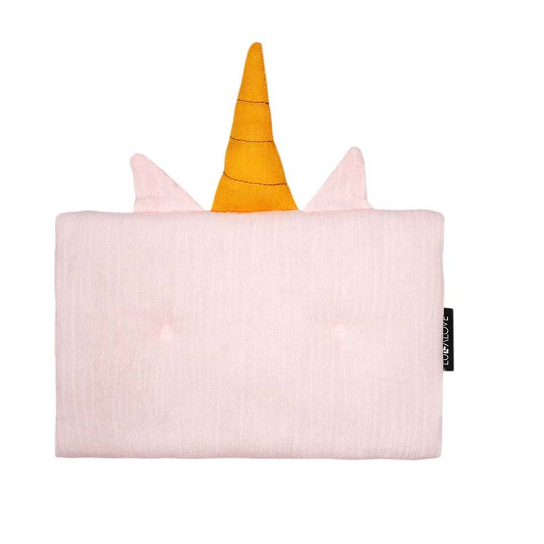 Lullalove Poduszka Jednorożec Różowy Kwarc Muślin 30x40cm