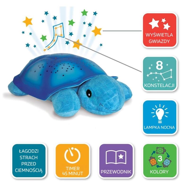 Cloud B Żółw Twilight Turtle™ Niebieski Lampka Gwiazdy 0+