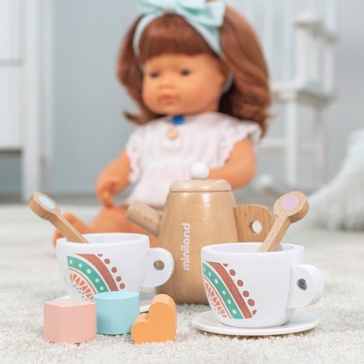 Miniland, Drewniany zestaw do herbaty z ciasteczkami