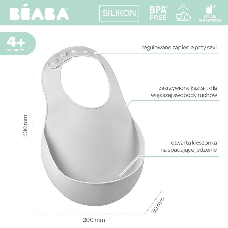 Beaba Śliniak z kieszonką Niebieski 6m+