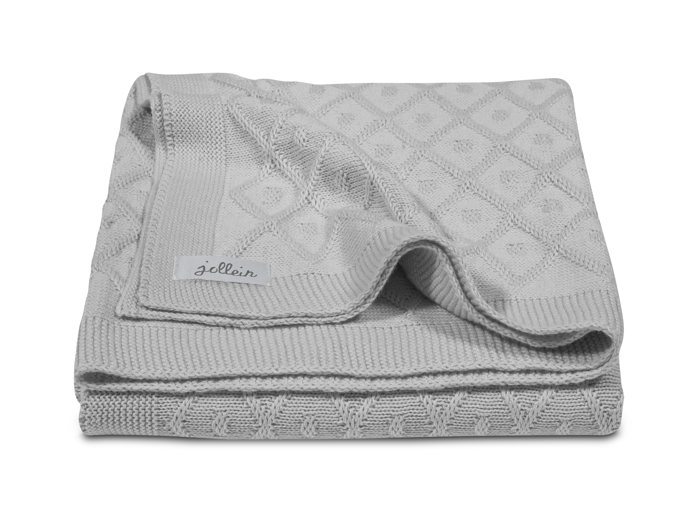 Jollein Kocyk Diamond Check Jasny Szary 100x150cm