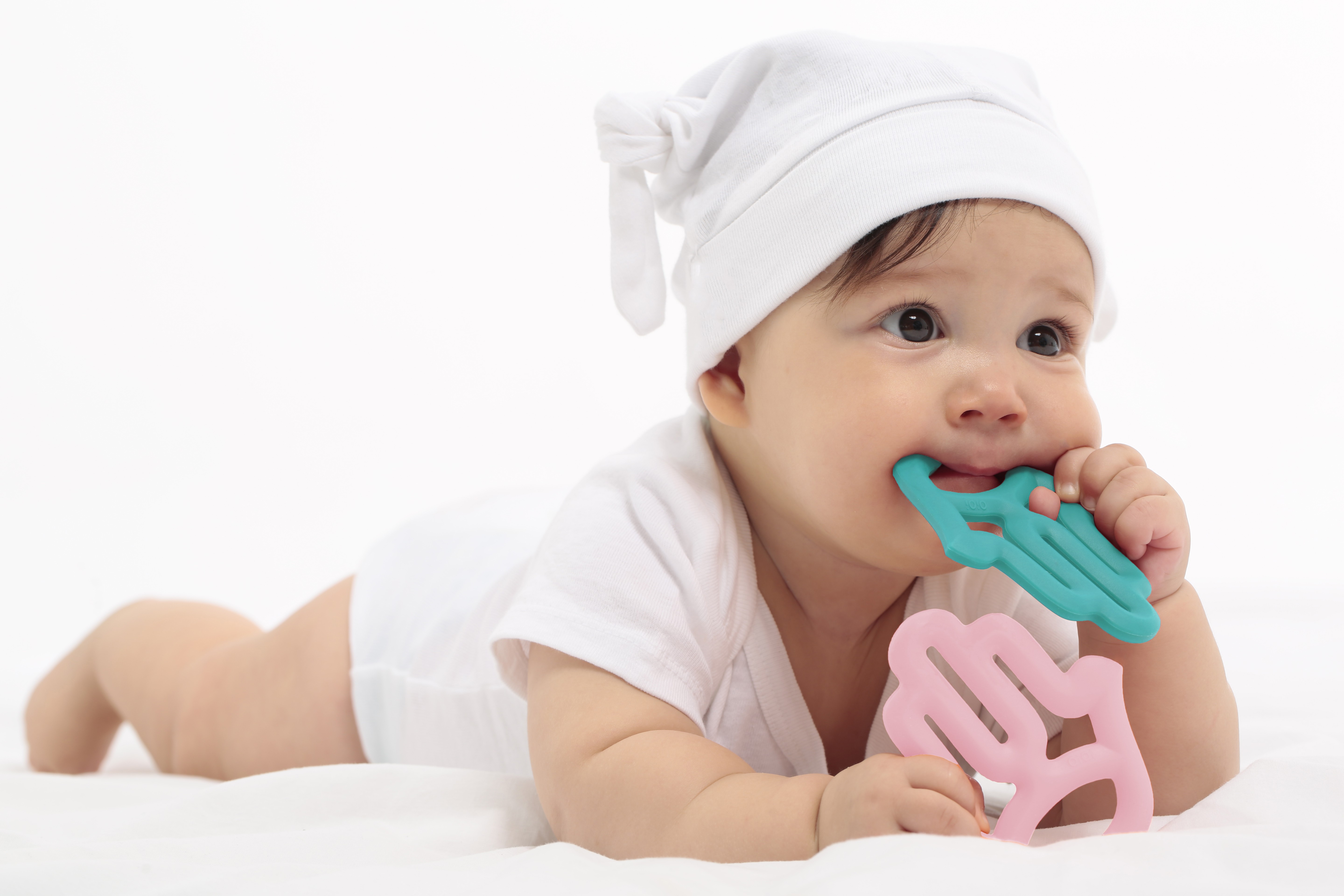 Minikoioi Gryzak silikonowy niebieski 3m+