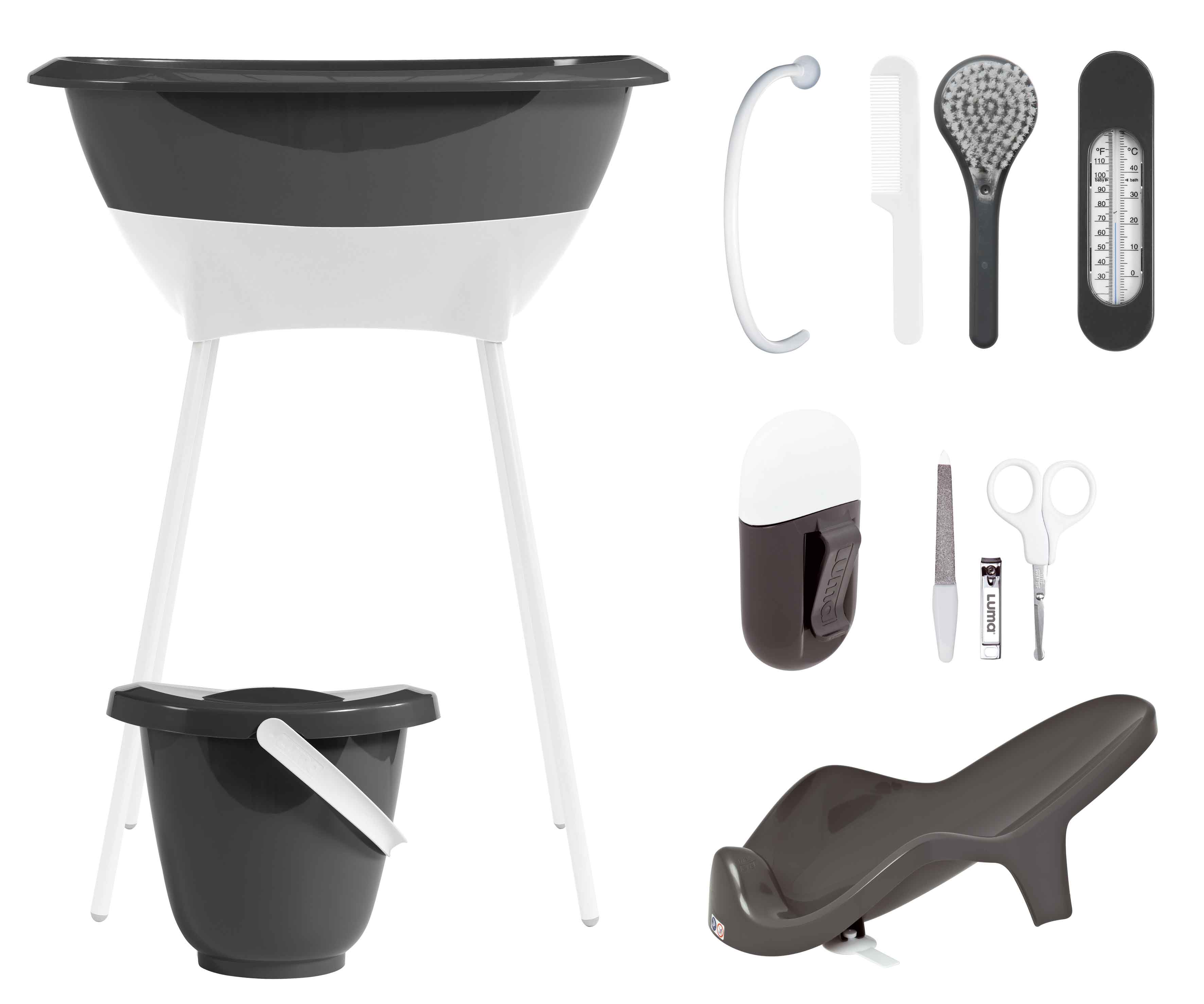 Luma Zestaw Kąpielowy 8 el. Dark Grey 0+