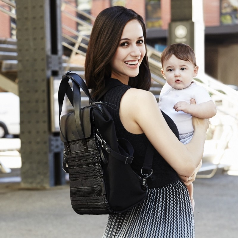 Skip Hop Highline Plecak Torba - Elegancka Czarna Granit 44cm