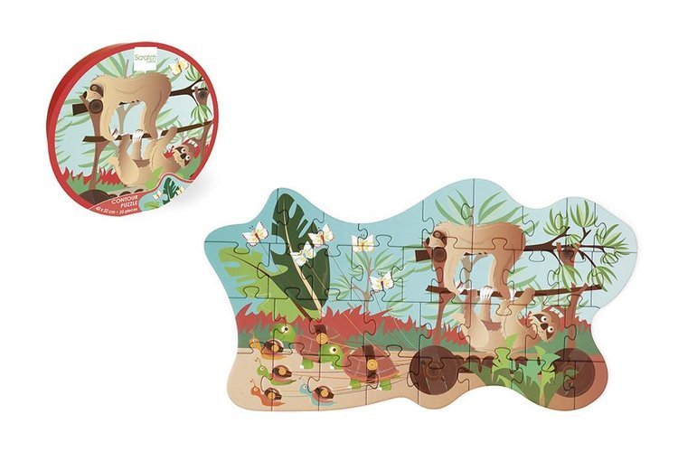 Scratch Puzzle Konturowe Leniwce 35el 3+