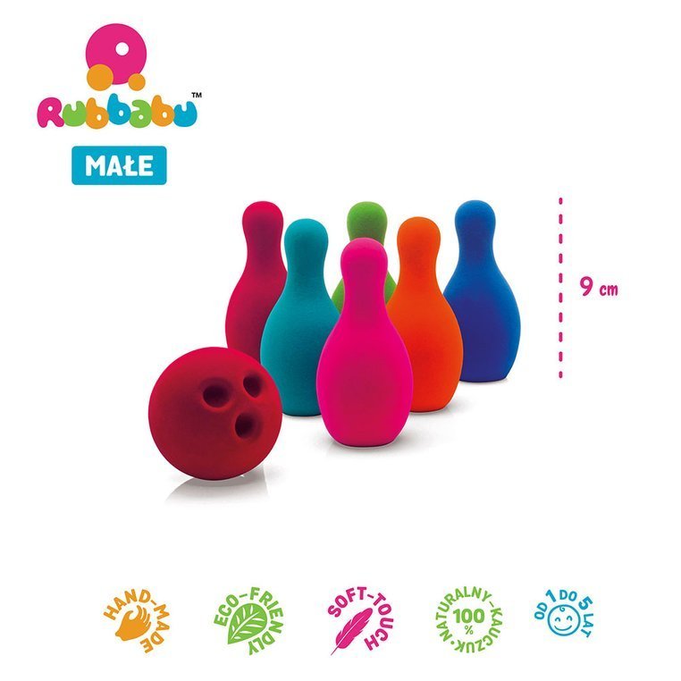 Rubbabu Zestaw Kręgle Sensoryczne 6 el. 1+