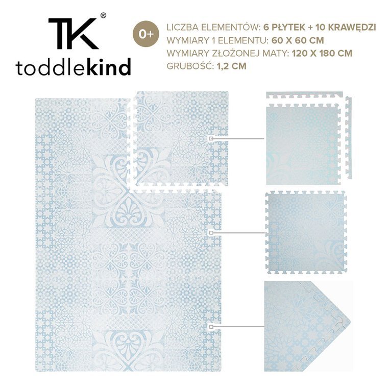 Toddlekind Mata Piankowa Persian Sea Spray Blue 120x180cm 0+