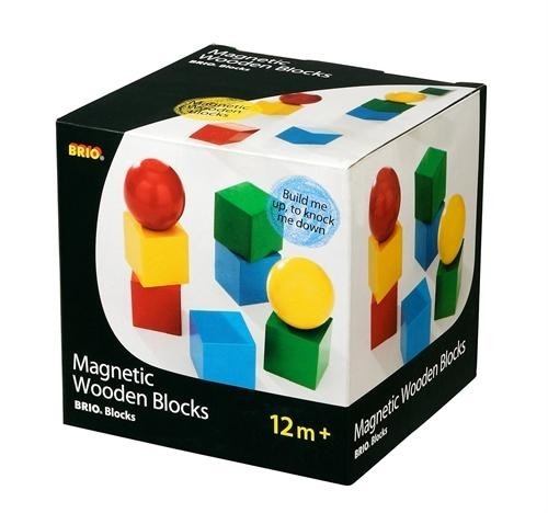 BRIO Klocki Magnetyczne 8el Drewniane 1+