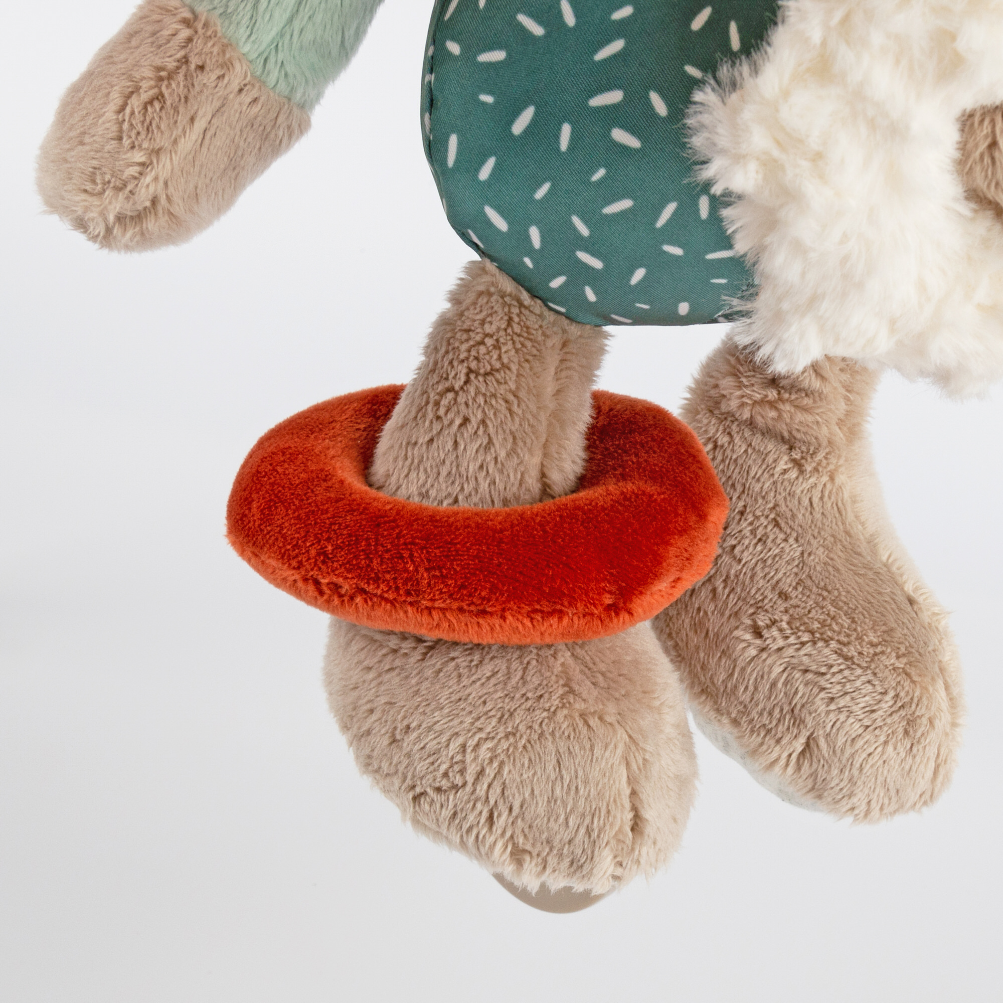 Zabawka rozwojowa Słonik z pozytywką 27 cm – szeleścik, grzechotka – sigikid