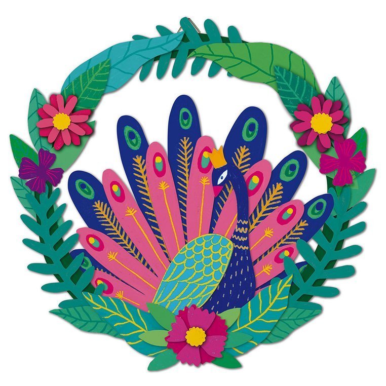 Janod Papierowy wieniec Paw 7+ Kreatywny Zestaw