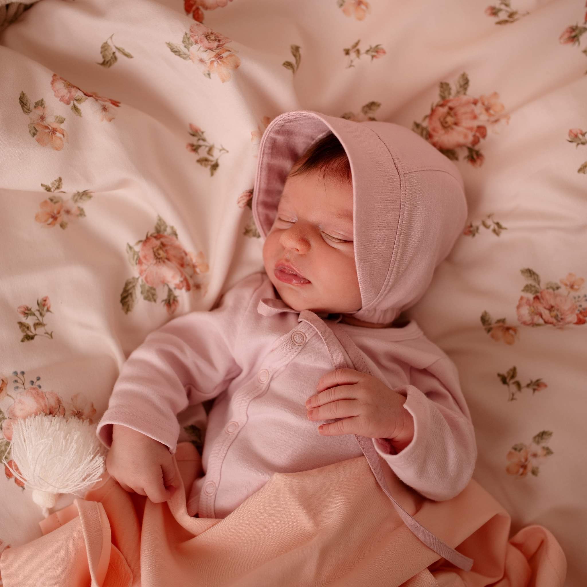 Samiboo Bonetka Brzoskwiniowa 3-6M Bambusowa Ochrona Przed Słońcem