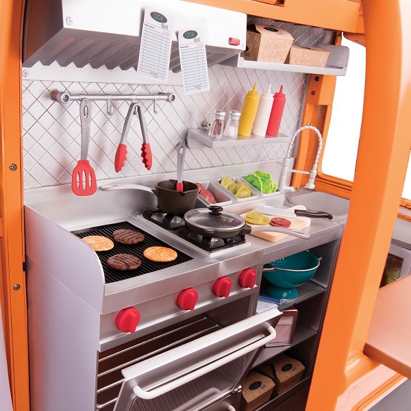 Our Generation Food Truck Grill To Go z akcesoriami 3+