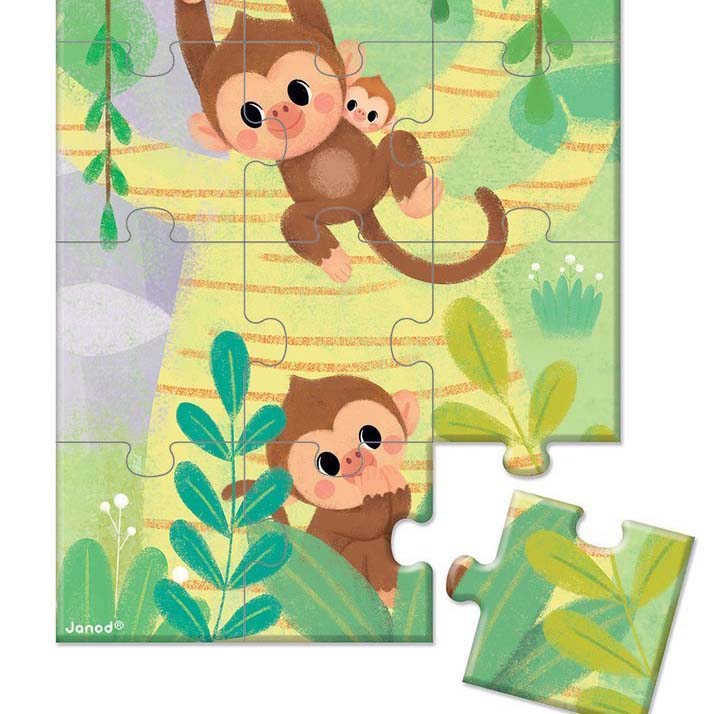 Janod Mini Puzzle Zwierzątka 12 el. 2+