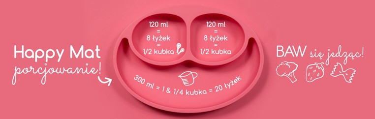 EZPZ Talerzyk z podkładką 2w1 Happy Mat szary 6m+