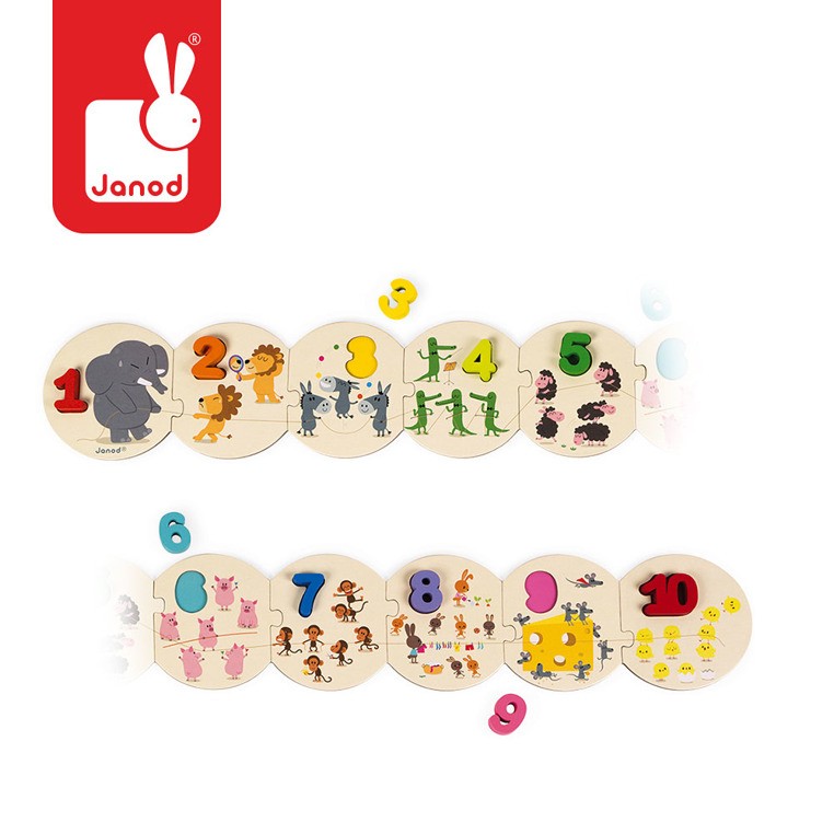 Janod Puzzle Uczę się liczyć 1-10 20el 3+
