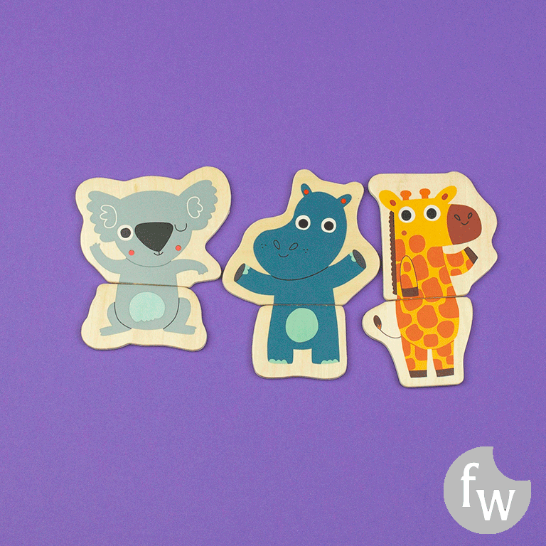 Djeco Magnetyczne Puzzle Drewniane Dżungla 2el 18m+