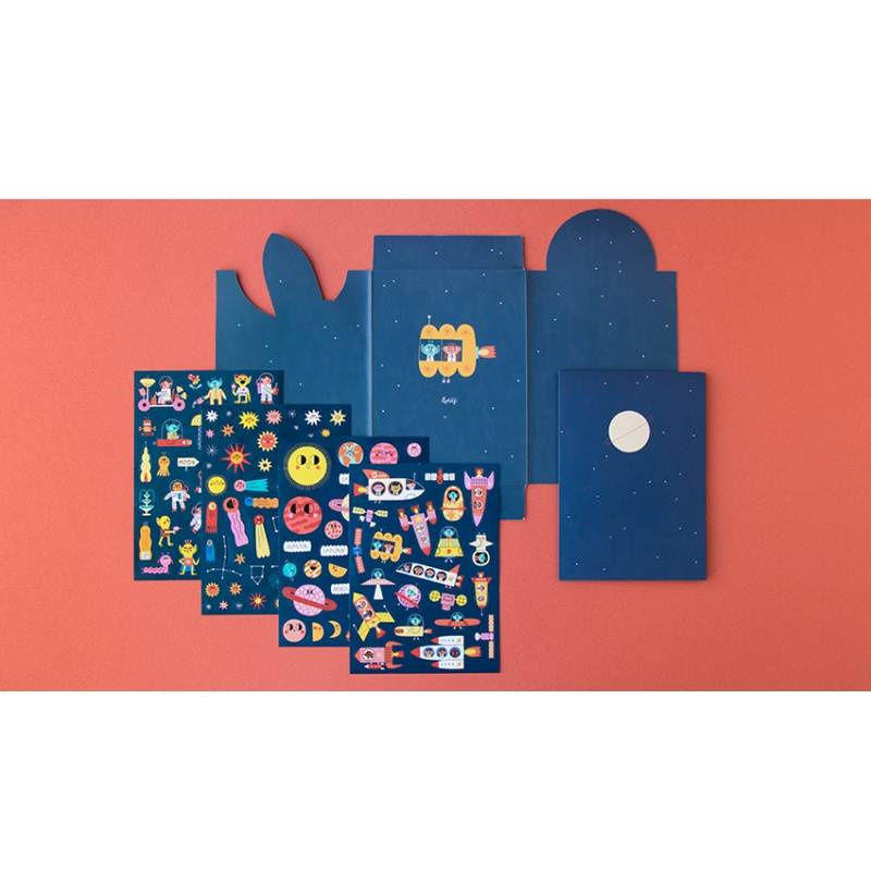 Londji Naklejki Wielorazowe Kosmos 150 el 3+