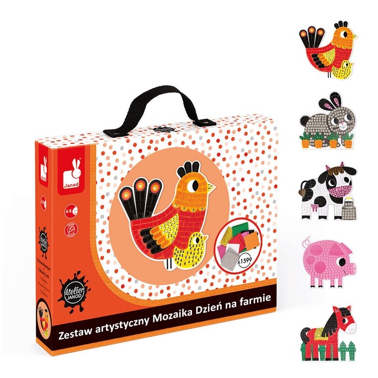 Janod Zestaw Artystyczny Mozaika Dzień na Farmie 4+