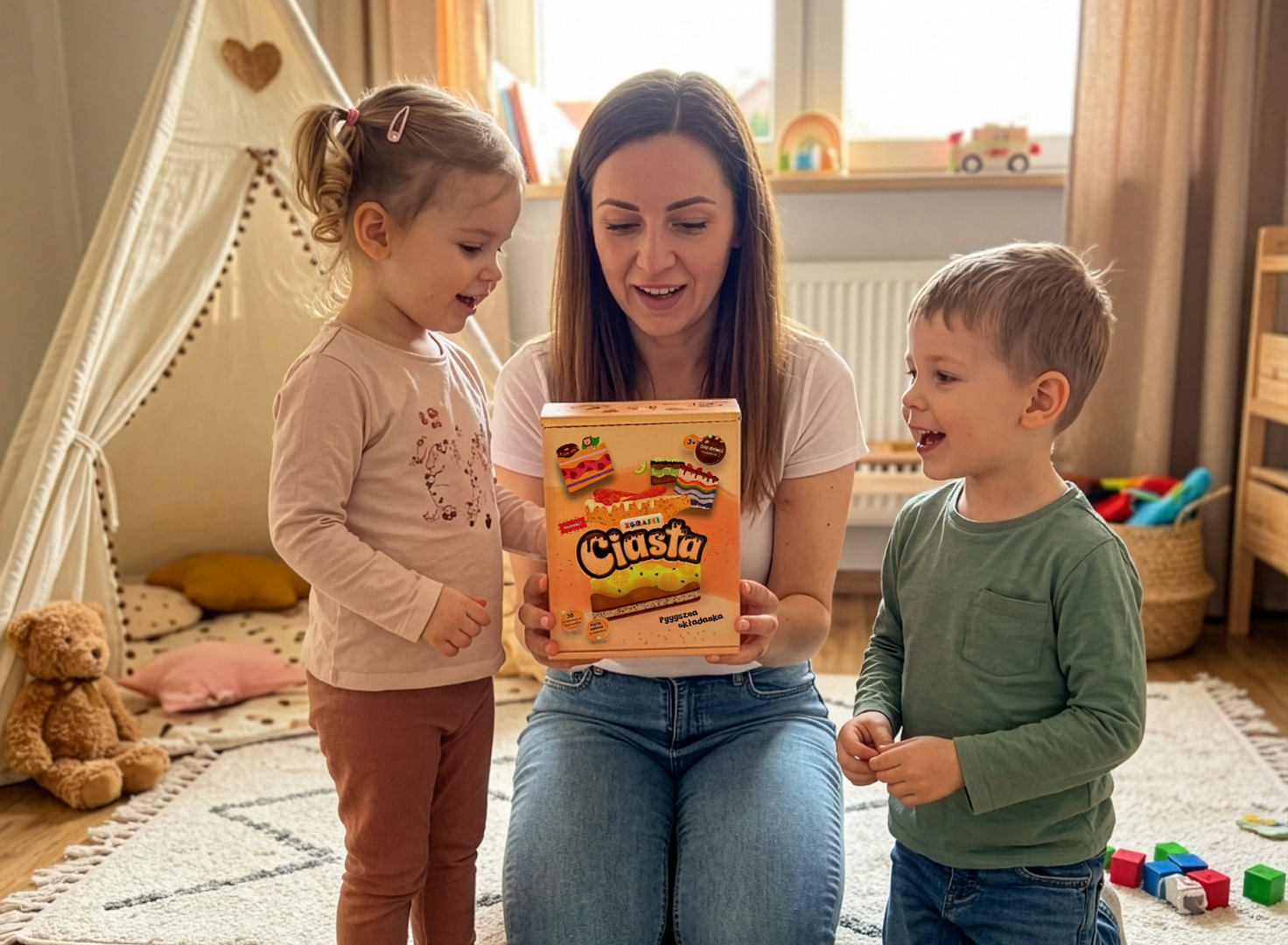 Kraina Relacji Zgrajki Ciasta Drewniana Układanka 3+