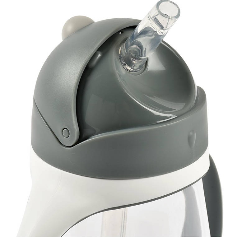 Beaba Kubek Niekapek ze Słomką 300ml Mineral Grey 8m+