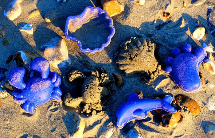 Scrunch Silikonowe Foremki do piasku 4 szt. Błękitne 1+