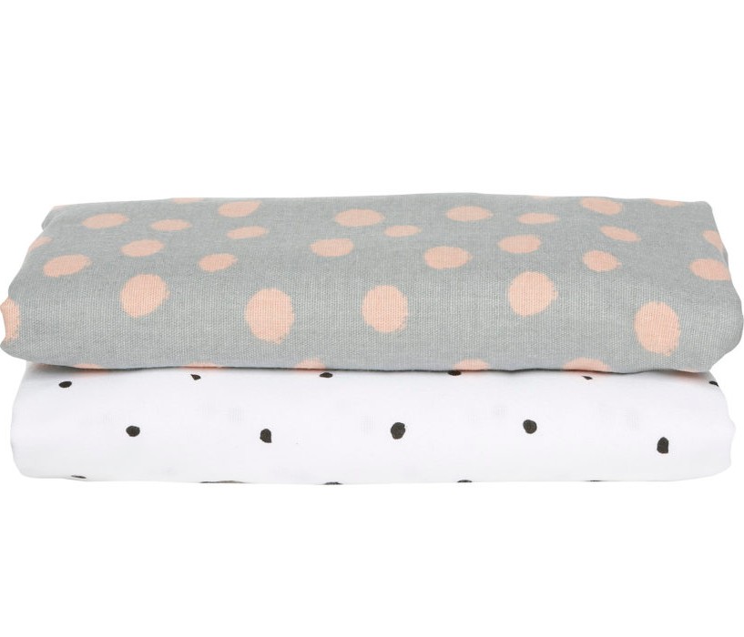 Motherhood Otulacze Flanelowe 120x80 Kropki Różowe 2 szt.