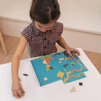 Scratch Magnetyczna Układanka Tangram Kształty i Kolory 4+