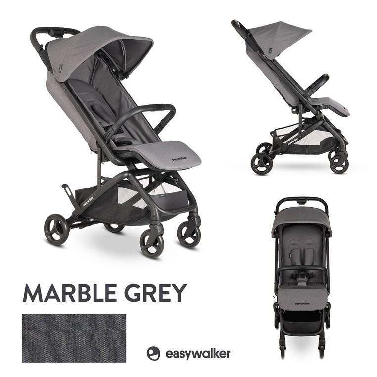 Easywalker Miley² Wózek Spacerowy Marble Grey 0+ z Torbą
