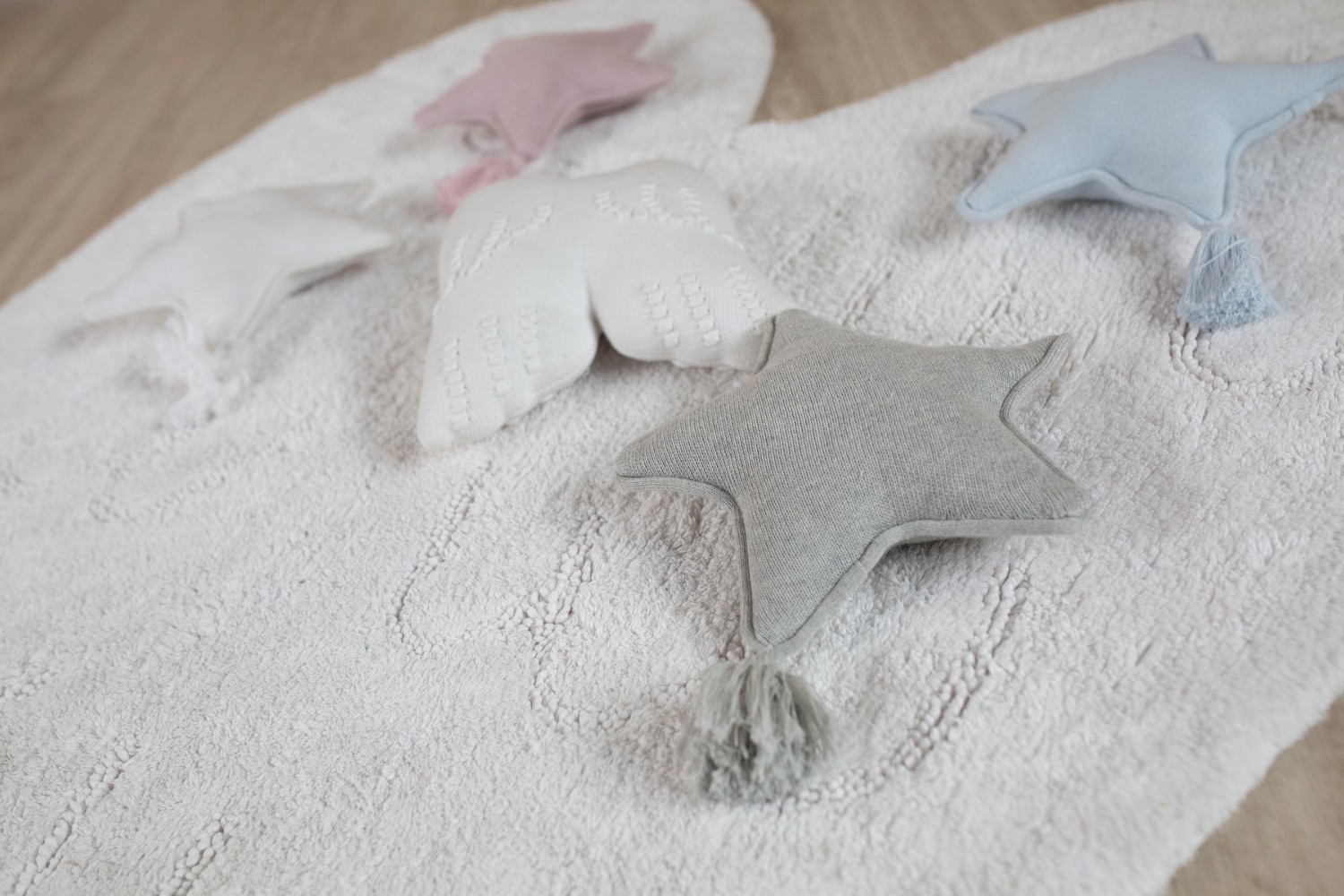 Lorena Canals Poduszka dziecięca Twinkle Star Grey 25×25 cm