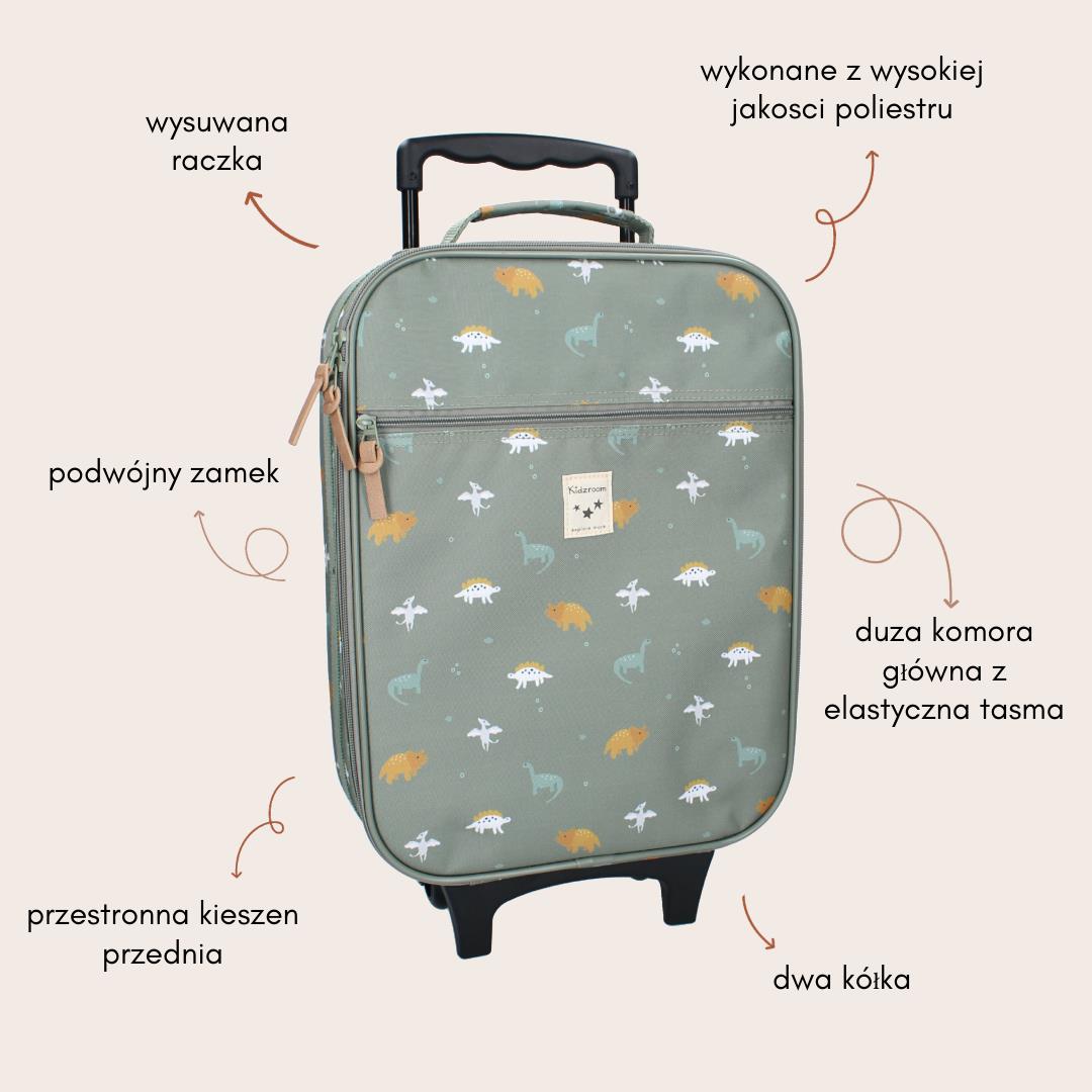 KIDZROOM  Walizka dla dzieci Small Dino Green