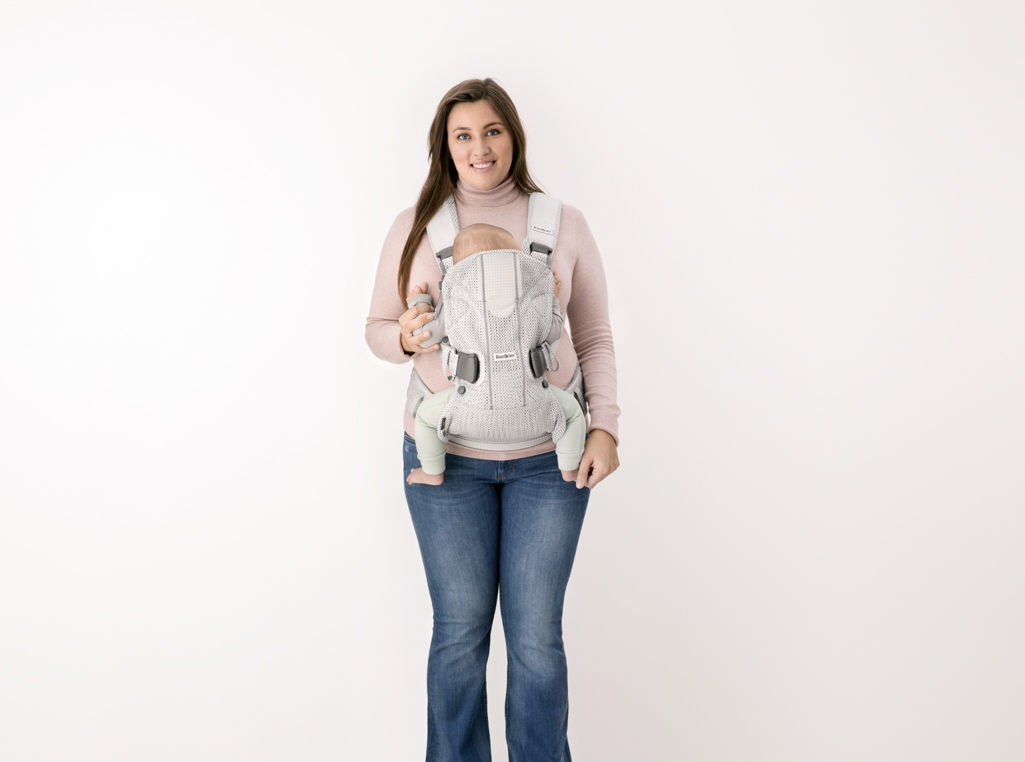 BabyBjorn ONE AIR Nosidełko Srebrne 0-3 lata