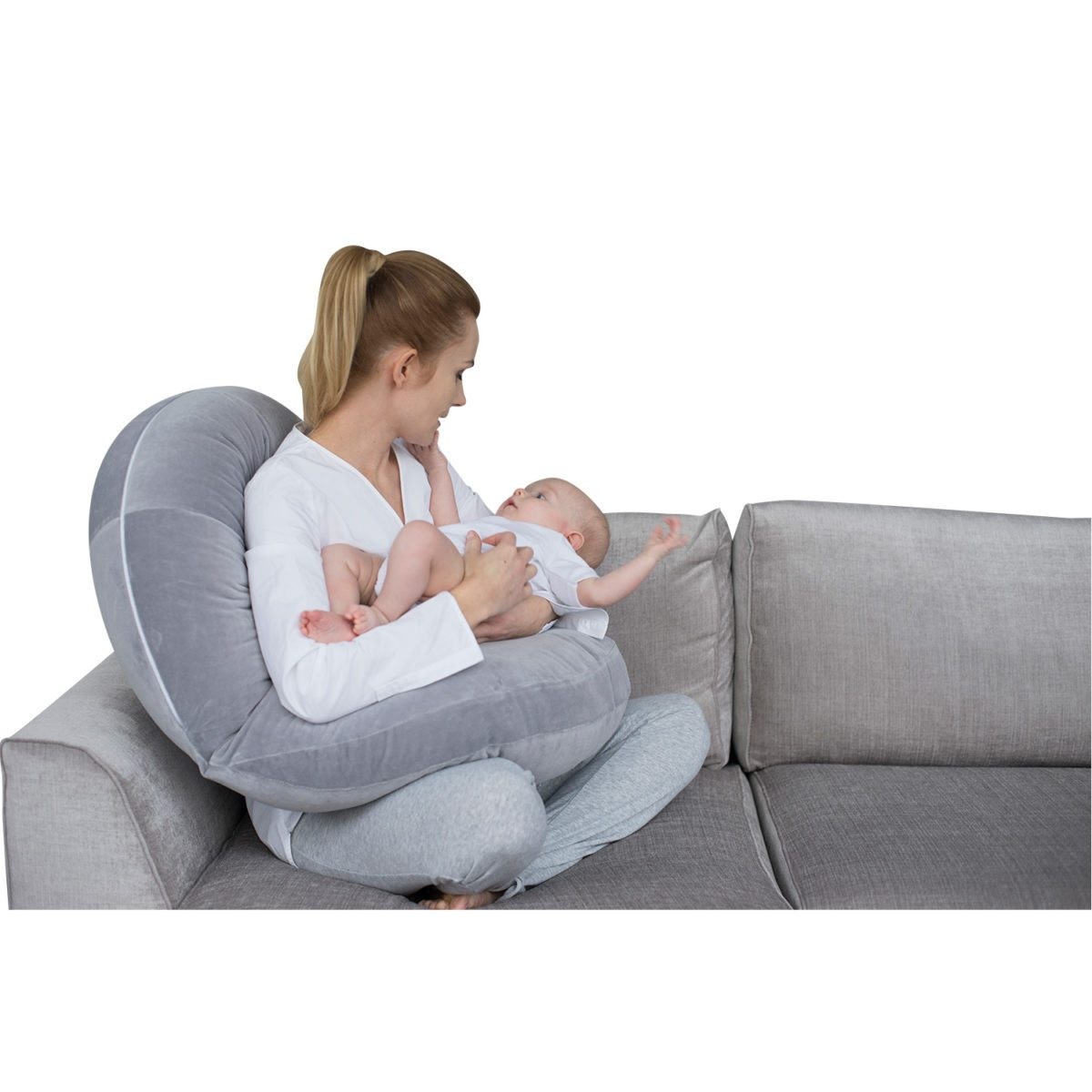 Motherhood Poduszka ciążowa Premium C-Shape Szara