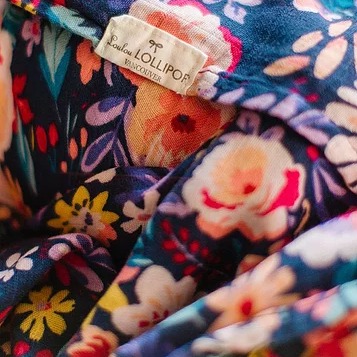 LouLou Lollipop Otulacz Muślinowy Dark Field Flowers 120x120cm 0+