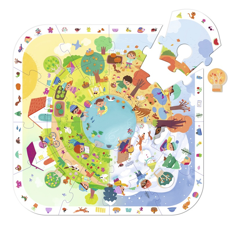 Goula Puzzle XXL Pory Roku Drewniane 29el 3+