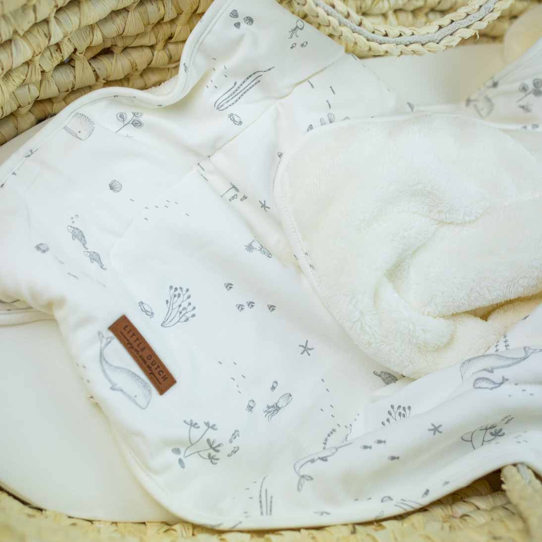 Little Dutch Ocieplany Kocyk Ocean White 100x70 cm