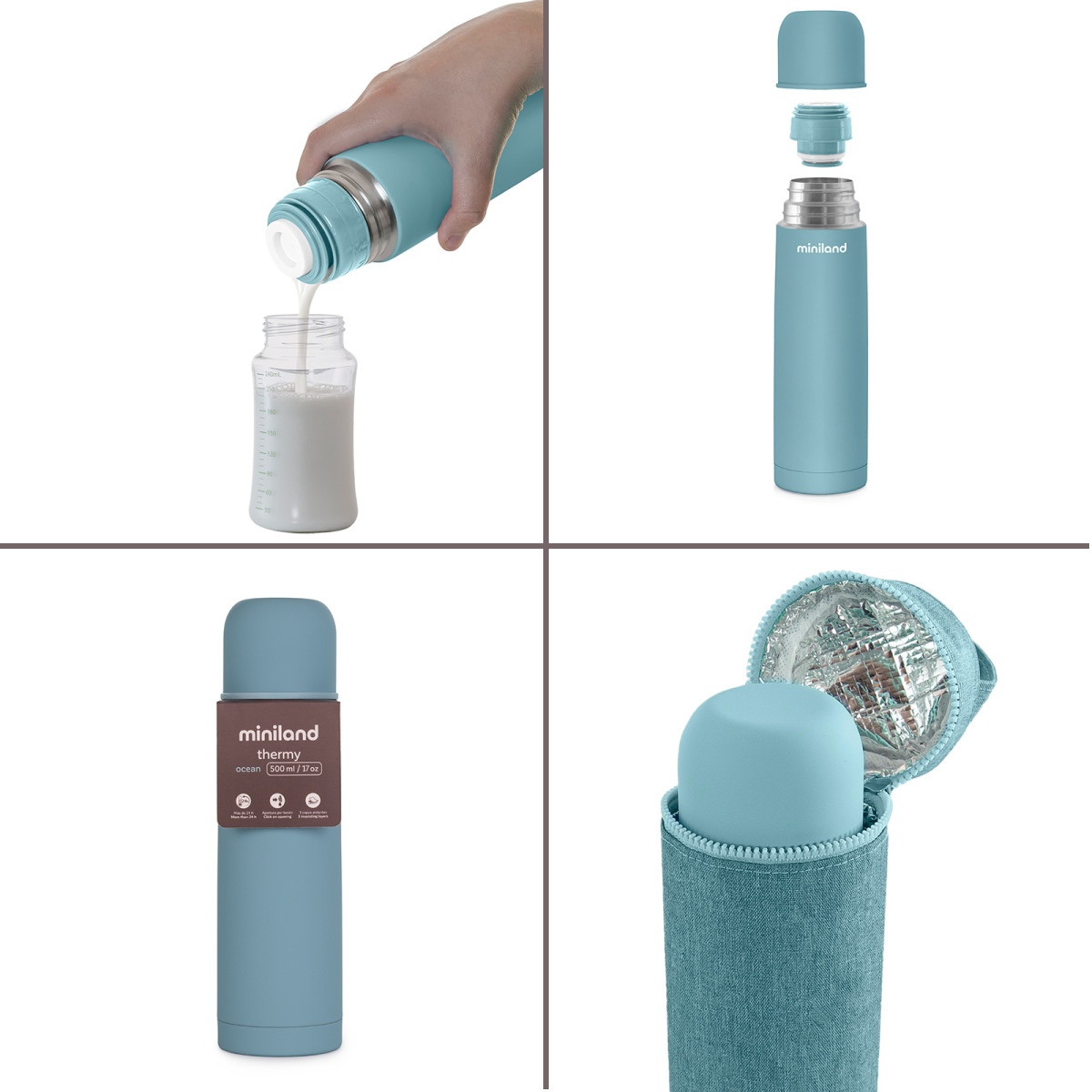 Miniland Termos Terra 500 ml śliwkowy