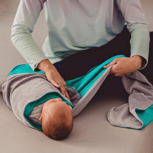 Otulacz Whisbear cienki turkusowy | Uspokaja