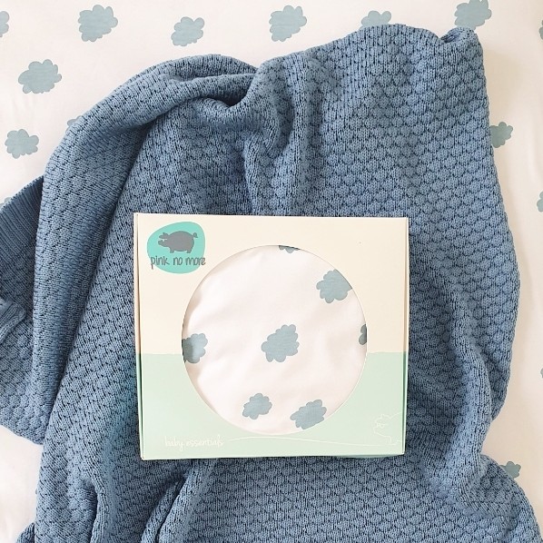 Kocyk bawełniano-bambusowy Pink No More 100x80cm bubble BLUE 0+