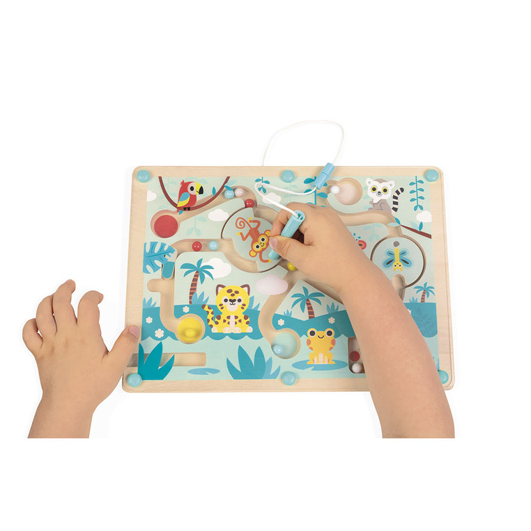 Janod Magnetyczny Labirynt Tropik Gra Zręcznościowa Drewniana 2+