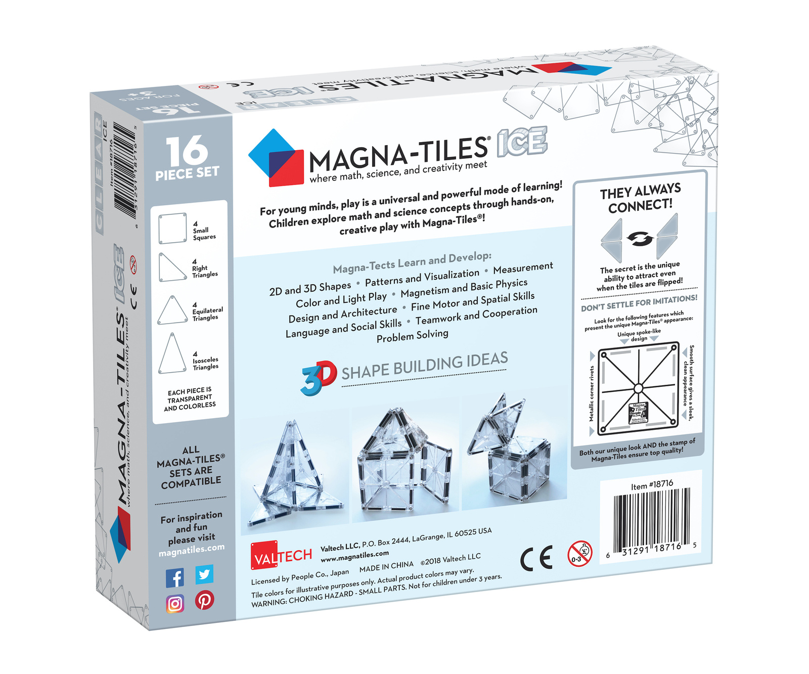 Magna-Tiles Klocki magnetyczne Ice 16 el. 3+