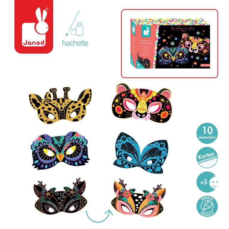 Janod Zestaw Artystyczny Maski Zwierząt 5+ lat