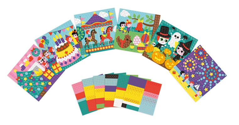 Janod Karty z naklejkami Uroczystości rodzinne 3+